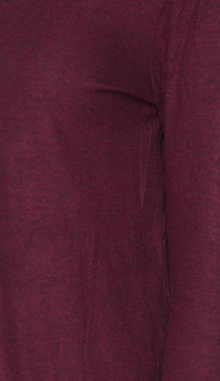 Midi Comfy Long Sleeve Cardigan -Burgundy - SohoGirl.com