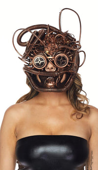 Steampunk LED Light Up Skull Mask - Copper - SohoGirl.com
