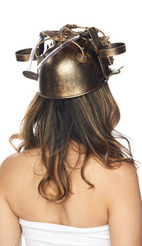 Steampunk Guzzler Helmet Drinking Hat - Gold - SohoGirl.com