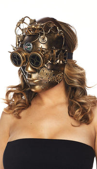 Steampunk LED Light Up Compass Mask - Gold - SohoGirl.com