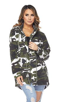 Hooded Camouflage Anorak Jacket - Winter Camo - SohoGirl.com