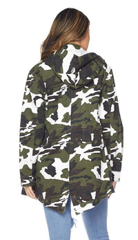 Hooded Camouflage Anorak Jacket - Winter Camo - SohoGirl.com