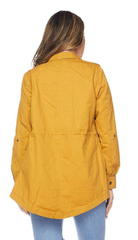 Collared Utility Parka Jacket - Mustard - SohoGirl.com