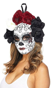 Floral Sugar Skull Full Mask - SohoGirl.com