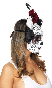 Floral Sugar Skull Full Mask - SohoGirl.com