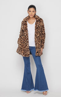 Leopard Print Faux Fur Coat - SohoGirl.com