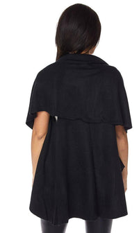 Black Draped Shawl Vest - SohoGirl.com