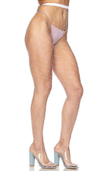 Fence Net Pantyhose in White - SohoGirl.com
