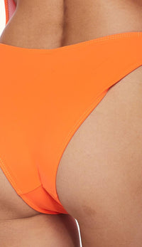 Keyhole Cut Out Open Back Swimsuit - Neon Orange - SohoGirl.com