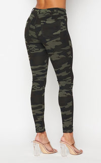Soft and Stretchy School Uniform Skinny Pants - Camouflage - SohoGirl.com
