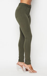 Soft and Stretchy School Uniform Skinny Pants - Olive - SohoGirl.com