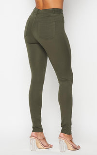 Soft and Stretchy School Uniform Skinny Pants - Olive - SohoGirl.com