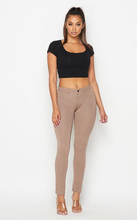 Soft and Stretchy School Uniform Skinny Pants - Dark Khaki - SohoGirl.com