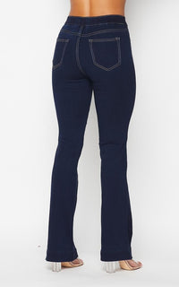 Mid Rise Denim Bootcut Pants (S-XL) - Medium Dark - SohoGirl.com