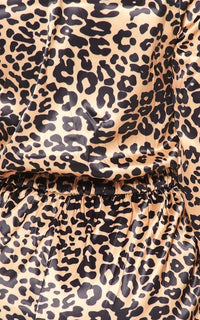 Leopard Print Silky Satin Jumpsuit - SohoGirl.com