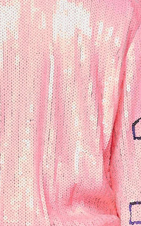 Sequin Varsity Jacket in Pink-White - SohoGirl.com
