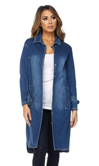 Judy Blue Denim Trench Coat (Plus Sizes Available) - SohoGirl.com