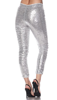 Silver Allover Sequin Party Pants - SohoGirl.com