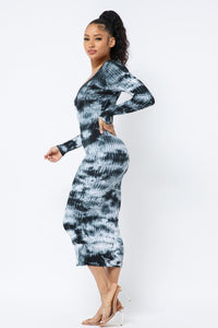 V-Neck Off The Shoulder Midi Dress - Black/ Heather Gray - SohoGirl.com
