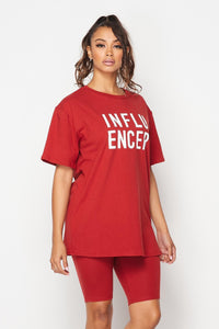 Influencer Oversized T-Shirt in Red - SohoGirl.com