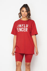 Influencer Oversized T-Shirt in Red - SohoGirl.com