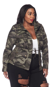 Camouflage Utility Drawstring Jacket - SohoGirl.com
