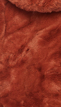 Plus Size Plush Faux Fur Ultra Soft Hooded Jacket - Rust - SohoGirl.com