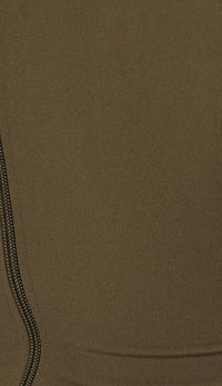 Short Sleeve Zippered Basic Unitard - Olive - SohoGirl.com