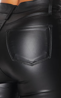 Faux Black Leather Bootcut Pants with Scrunch Bottom - SohoGirl.com