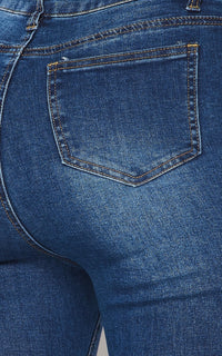 Classic High Rise Flare Denim Jeans - Dark Denim - SohoGirl.com