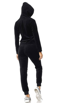 Black Velour Pullover Hoodie - SohoGirl.com