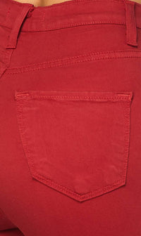 Vibrant Super High Waisted Skinny Jeans - Red - SohoGirl.com