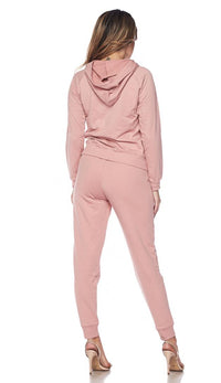 Pouch Pocket Pullover Hoodie and Jogger Set - Blush - SohoGirl.com