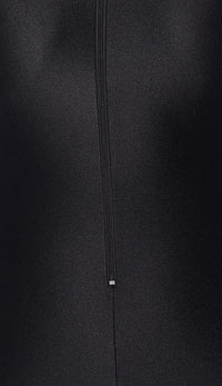 Black Zip up Long Sleeve Nylon Spandex Jumpsuit - SohoGirl.com
