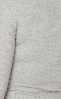 Long Sleeve Ribbed Bodysuit in Gray - SohoGirl.com