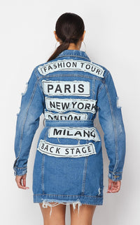 Fashion Tour Belted Denim Jacket Dress - SohoGirl.com