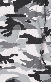 Zip-Up Camouflage Cargo Jacket - Gray - SohoGirl.com