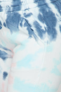 Blue Tie-Dye Drawstring Jogger Pants - SohoGirl.com