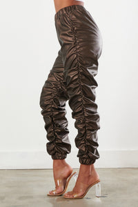 Reflective Harem Jogger Pants - Bronze - SohoGirl.com