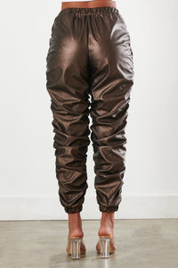 Reflective Harem Jogger Pants - Bronze - SohoGirl.com