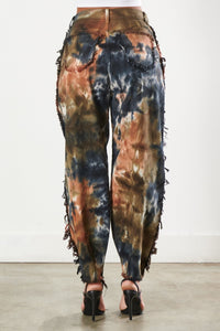High Waisted Distressed Slouchy Jeans - Brown Tie Dye - SohoGirl.com