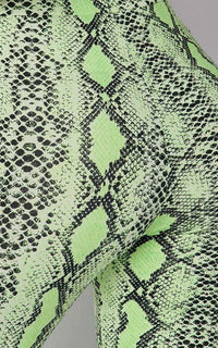 Neon Green Snake Print High Waisted Leggings - SohoGirl.com
