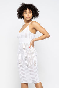 Pointelle Cami Dress - White - SohoGirl.com