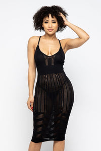Pointelle Cami Dress - Black - SohoGirl.com