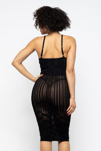 Pointelle Cami Dress - Black - SohoGirl.com