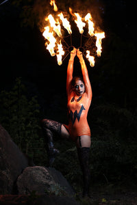 Jack-O-Lantern Garter Bodysuit - Halloween Costume - SohoGirl.com