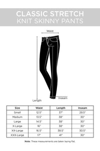 Plus Size Classic Stretch Knit Skinny School Pants - Black - SohoGirl.com