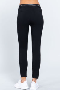 Bengaline Belted Pants - Black - SohoGirl.com