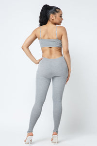 Bra Top Jumpsuit - Light Grey - SohoGirl.com
