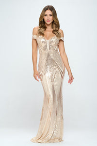 RICARICA OFF SHOULDER WITH SWEETHEART NECKLINE-CHAMPAGNE - SohoGirl.com